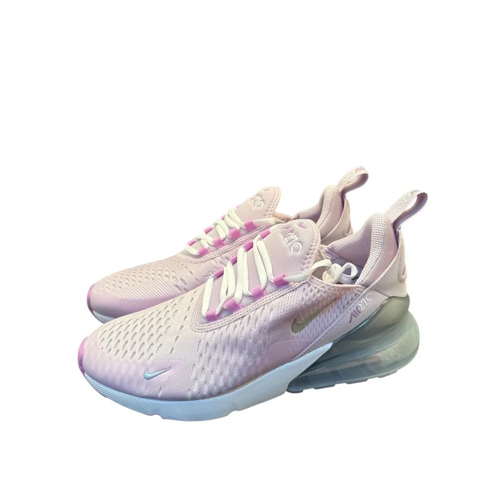 New Nike Air Max 270 Youth Lavender Silver Running Shoes Size 7Y 8.5 Women's